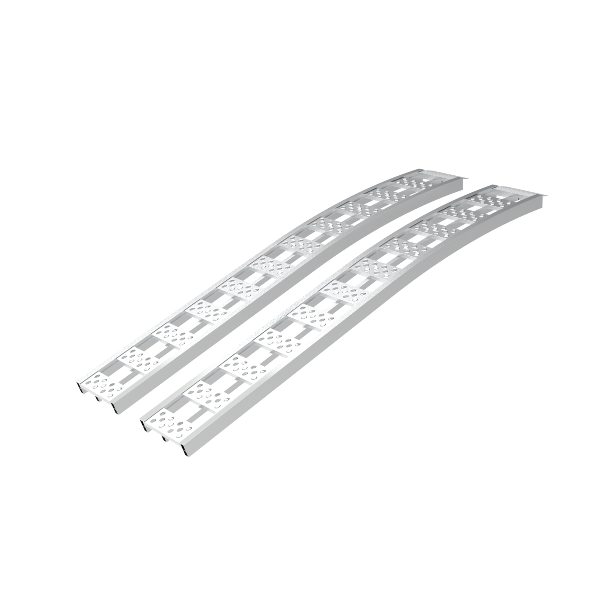 Rockland Arched Aluminum Ramp - 90in. x 12in., 3000-Lb. Capacity, Non-Slip Surface